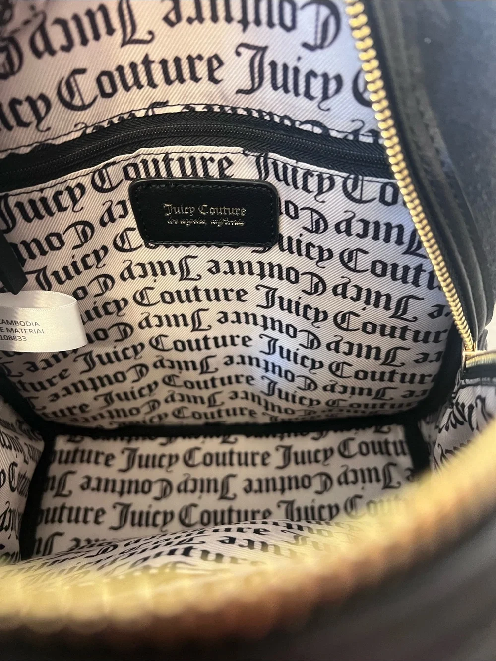 Juicy Couture Liquorice Big Spender Velour Backpack